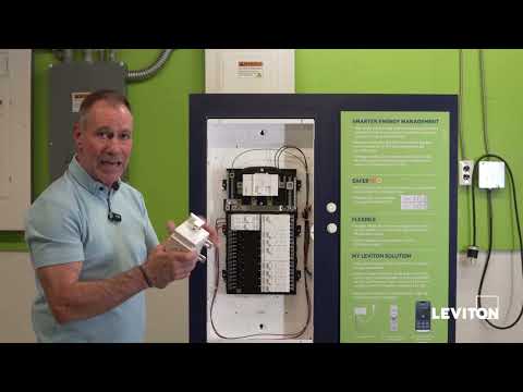 Leviton rep walking through the smart braker options.