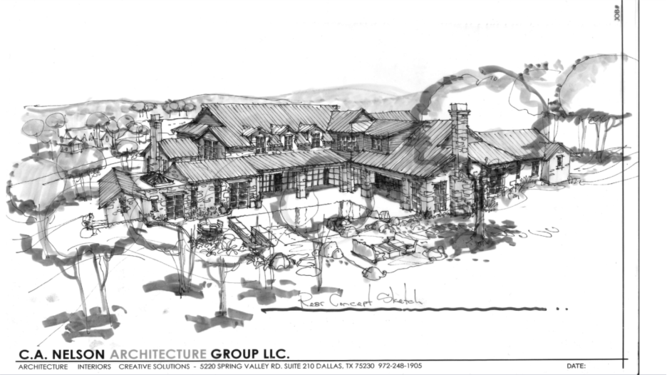 Hand-drawn plans from C.A. Nelson Architecture Group.