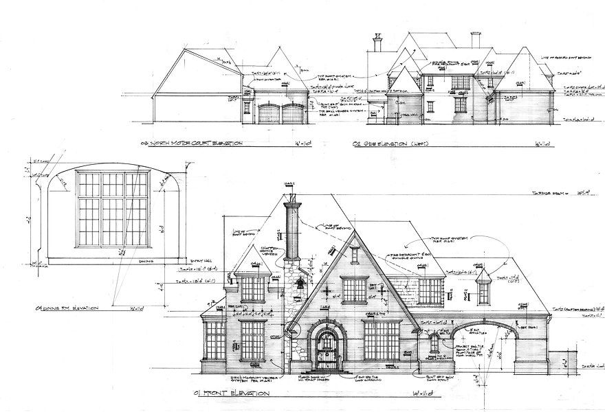 Detailed custom home architecture drawing from C.A. Nelson Architecture Group LLC.