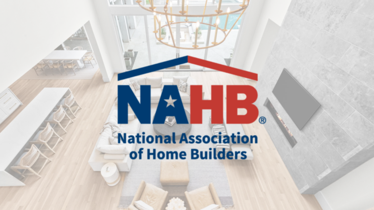 Home built by Garabedian Properties in the background with a National Association of Home Builders logo in the foreground.