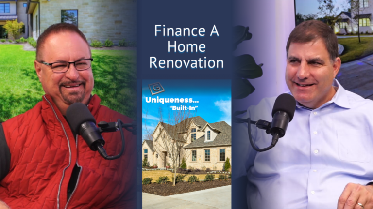 Mark Goodwin of the Federal Savings Bank on the podcast set of Uniqueness... "Built-In" with Mike Garabedian of Garabedian Properties discussing financing options for home renovations.