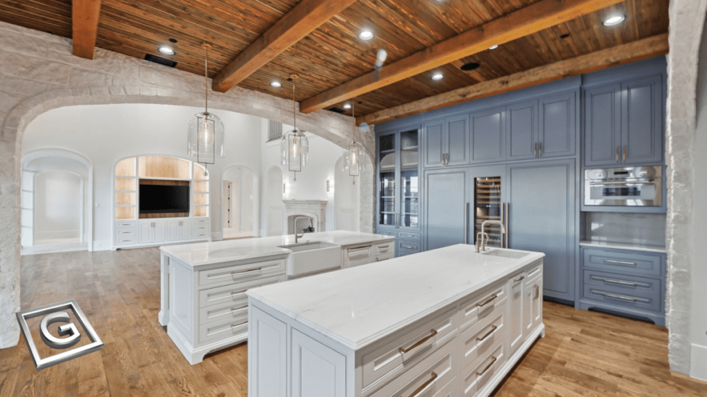 Custom cabinet in luxury westlake home indicating change orders have many components.